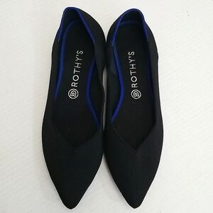 Rothy’s The Point Women’s Black Knit Slip-on Loafers Pointed Toe Size W.11.5